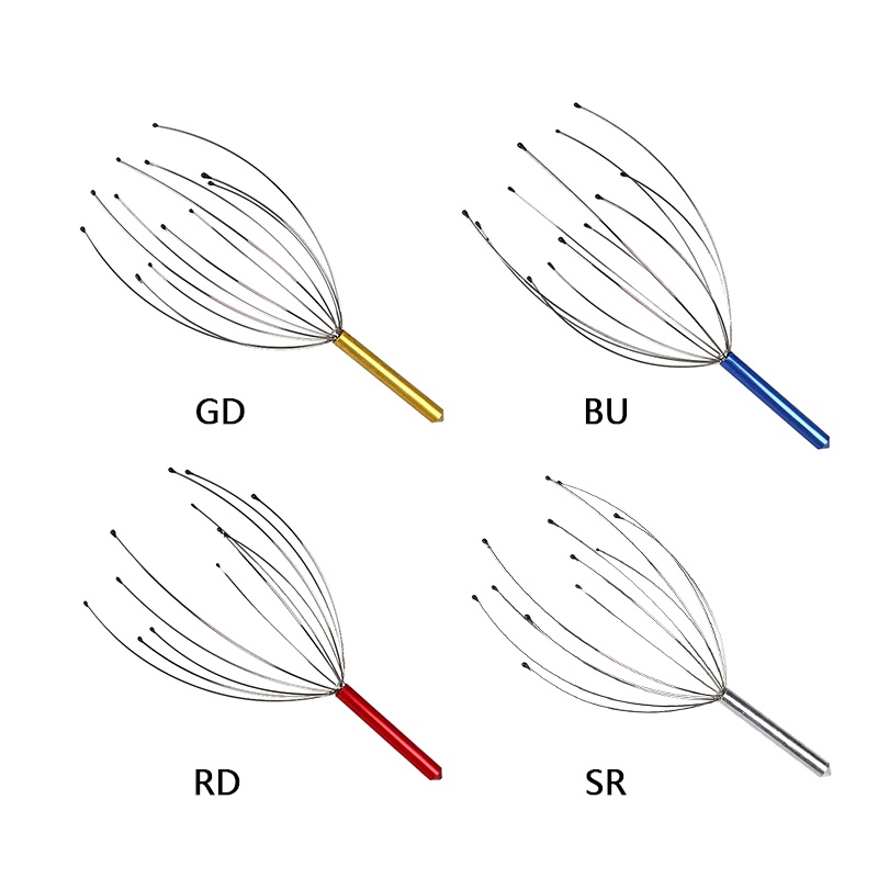 [Hàng mới về] Dụng cụ mát xa da đầu cầm tay bằng thép không gỉ hình bạch tuộc giúp thư giãn khi tắm