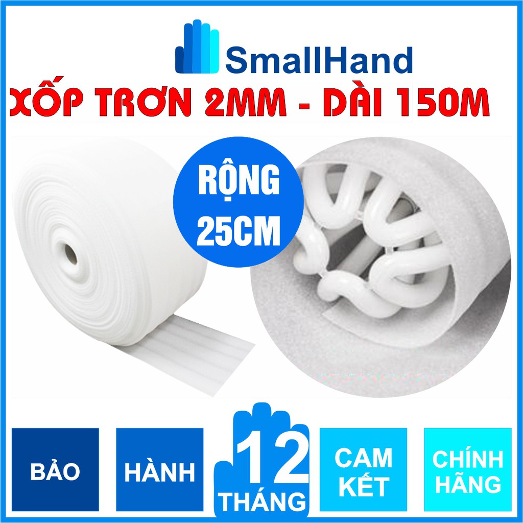 [Cuộn 150m x 25cm] Xốp trơn chống sốc 2mm lót bọc hàng hóa – Màng xốp Foam dùng lót nền trong thi công sàn gỗ