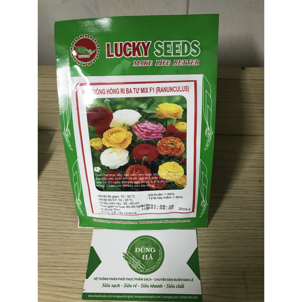 Hạt giống hoa hồng RI MIX F1 (RANUNCULUS) 50 hạt