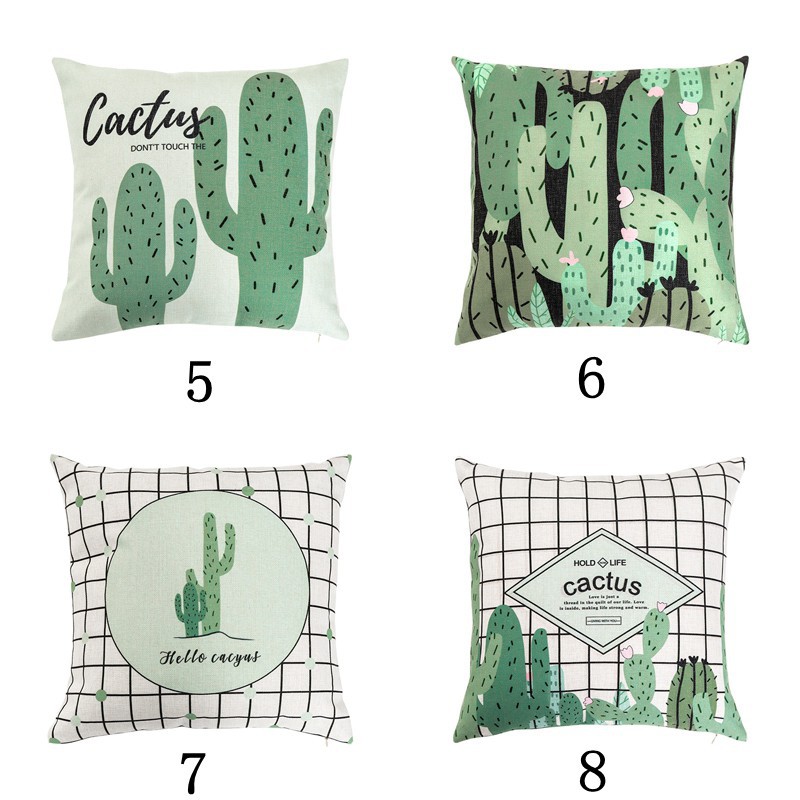 Vỏ gối vuông họa tiết xương rồng độc đáo trang trí nội thất | BigBuy360 - bigbuy360.vn