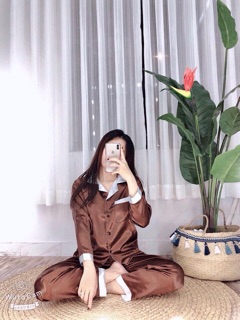 ĐỒ BỘ PIJAMA LỤA PHỐI-TAY DÀI QUẦN DÀI