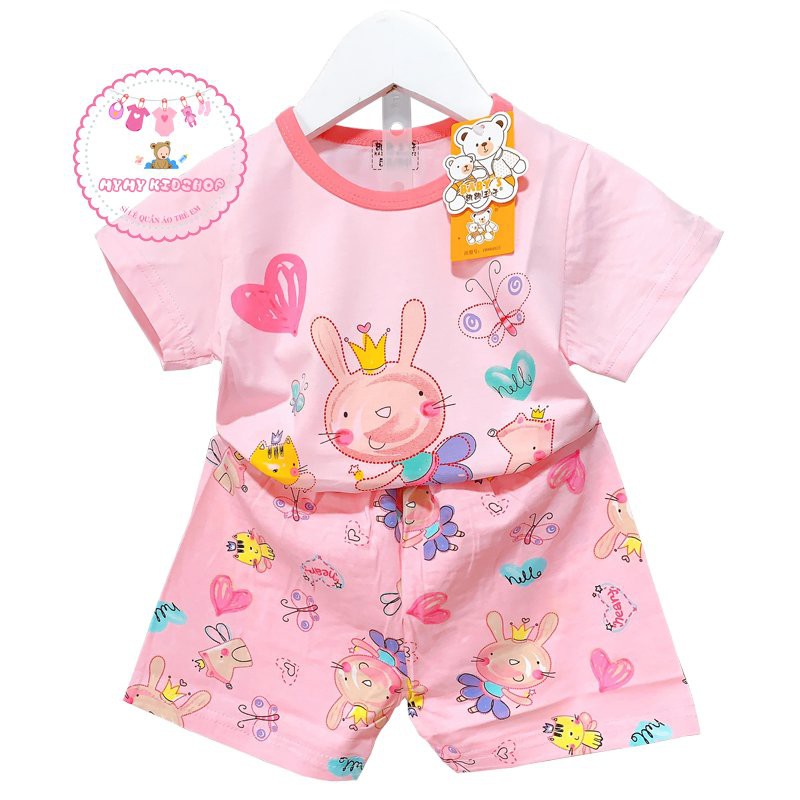 Đồ bộ xuất Hàn cho bé gái 6-33kg chất cotton co giãn, mát