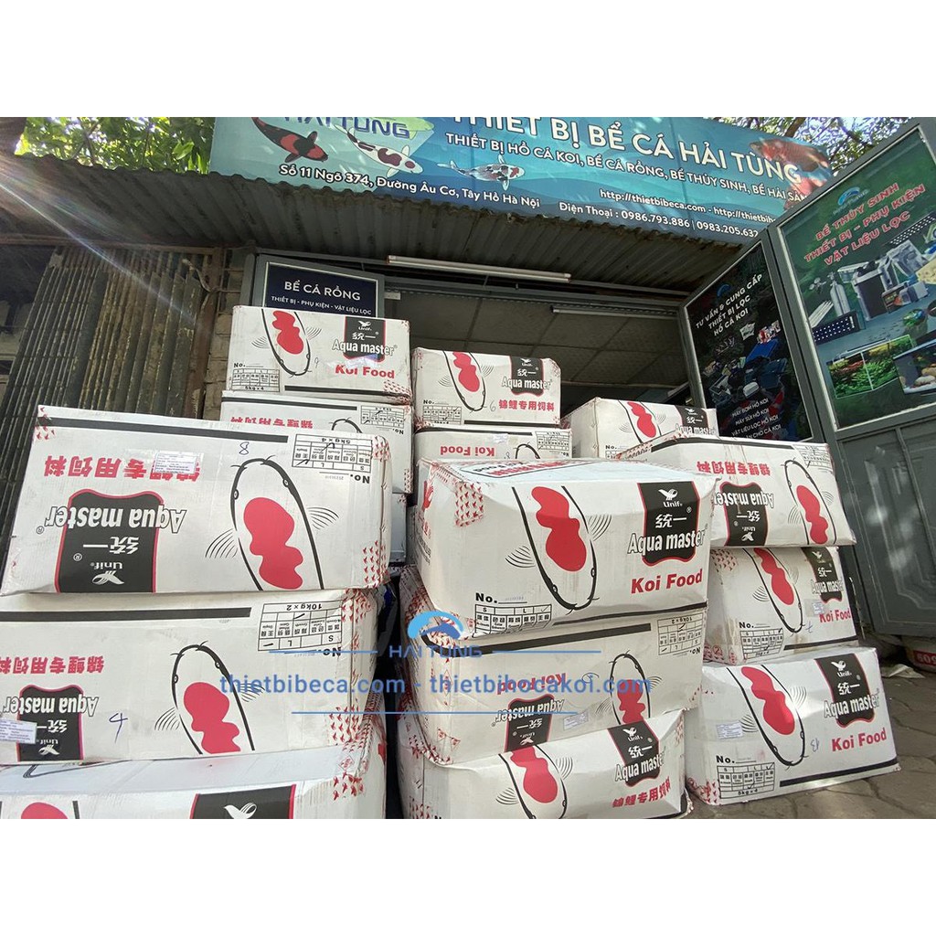 Cám cho cá Koi Aquamaster Staple 1 thùng 20kg (4 bao 5kg) (tặng 1 chai vi sinh tươi giá 250k)