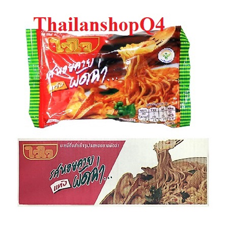 1 thùng 30 Gói Mì waiwai xào khô Vị Sò PAD CHAR Thái lan 60g*30 gói HSD 3/2024