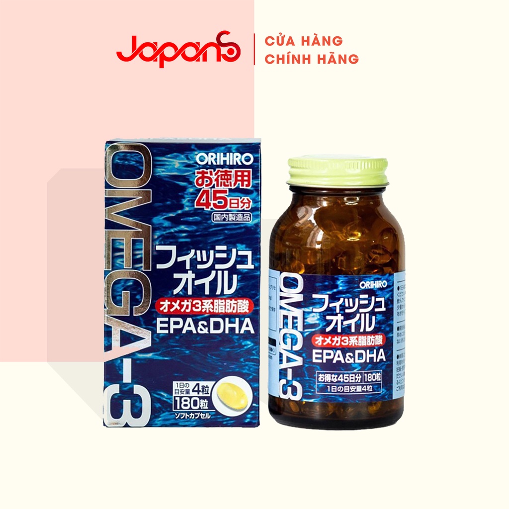 Viên uống dầu cá Omega-3 hỗ trợ tim mạch Orihiro Nhật Bản 180 viên