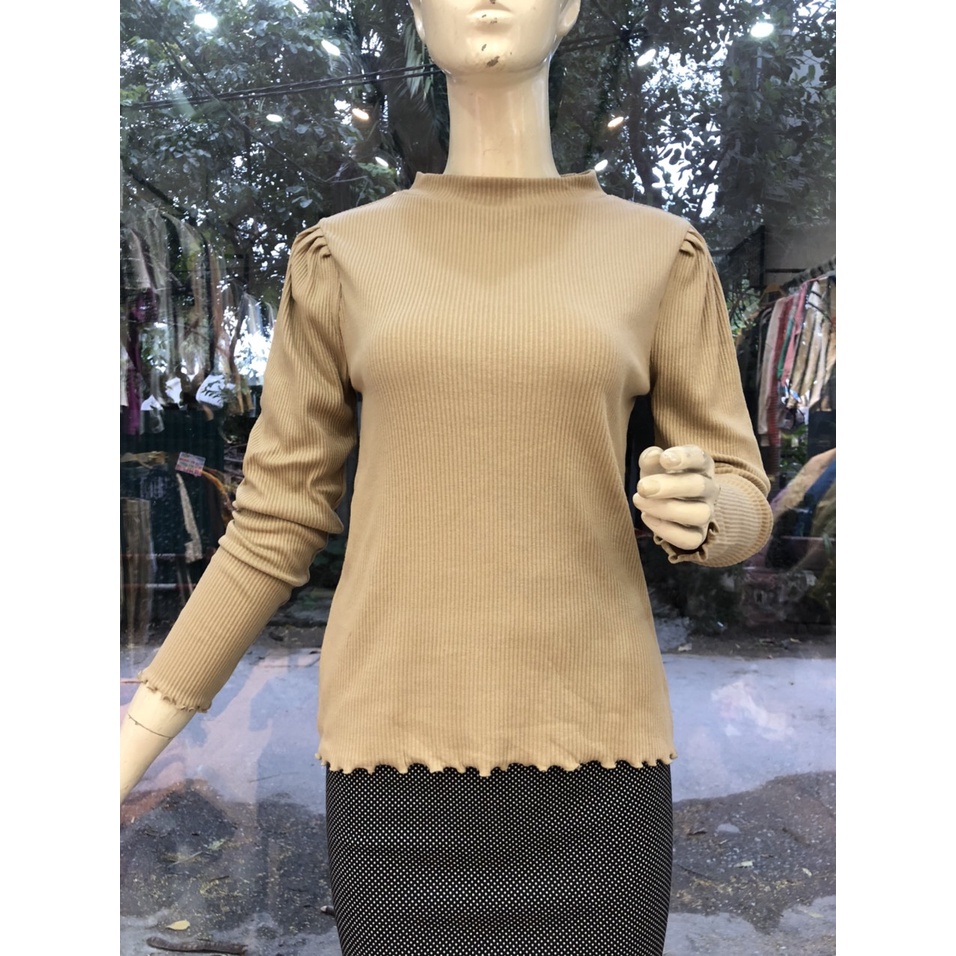 Áo thun len tăm cổ 3 phân, tay bồng. HA1429