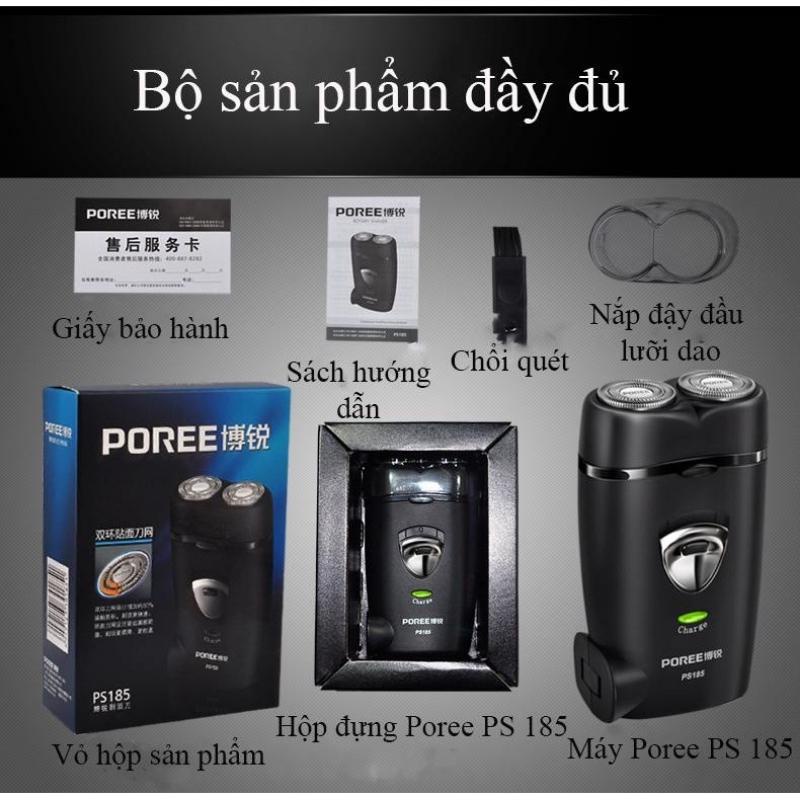 Máy Cạo Râu Khô Mini Nhỏ Gọn Poree PS185 2 Lưỡi Cao Cấp Chính Hãng Giá Rẻ Cho Nam Bằng Điện Sạc Cạo Sát Chân Với Lưỡi 4D