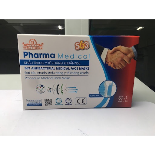 Khẩu Trang Y Tế Cao Cấp 4 Lớp  Kháng Khuẩn- Khẩu Trang Pharma Medical