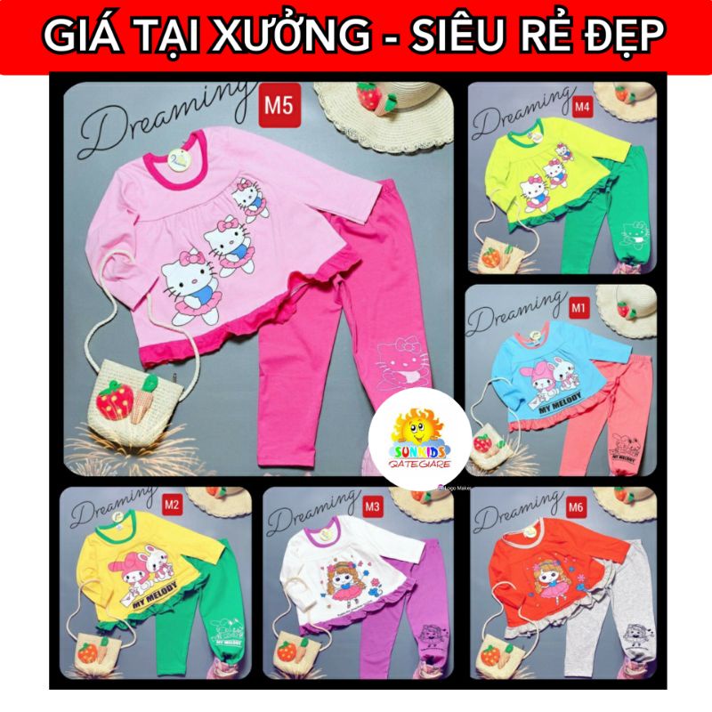 🔥TẬN GỐC🔥SIZE NHÍ GSD1 BỘ QUÀN ÁO TAY DÀI DÁNG BABYDOLL BÉ GÁI SIZE NHÍ COTTON 4 CHIỀU 8KG-25KG