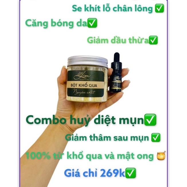 ⚡️Serum khổ qua-Bột Khổ qua-Combo huỷ diệt mụn-Se khí LCL, căng bóng da,giảm dầu nhờn,giảm thâm mụn