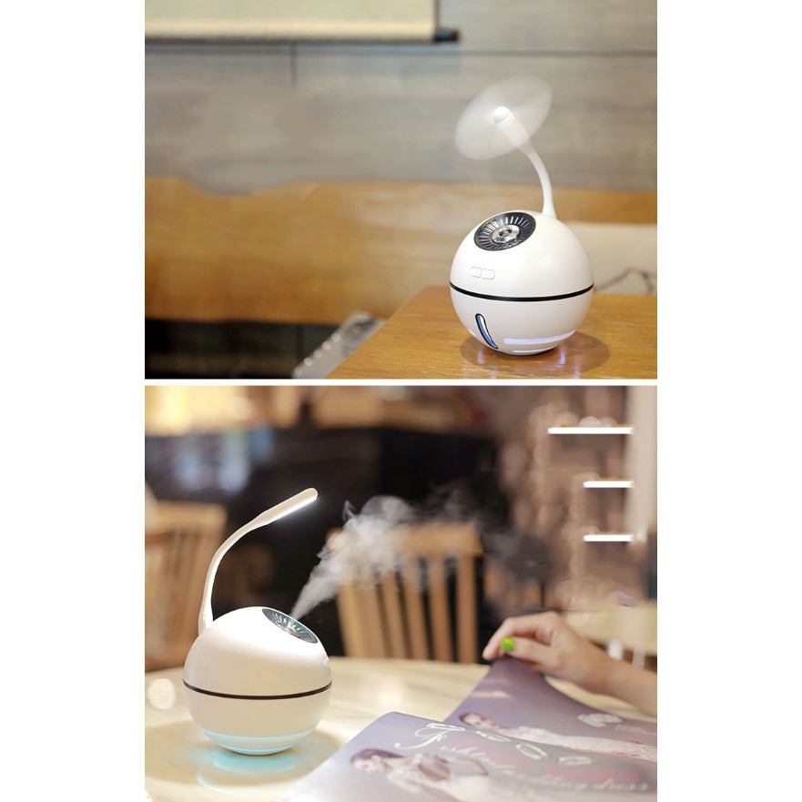 Máy phun sương tạo ẩm khuếch tán tinh dầu quả cầu Space Ball humidifier GXZ-J616 cao cấp tích hợp đèn, quạt mini