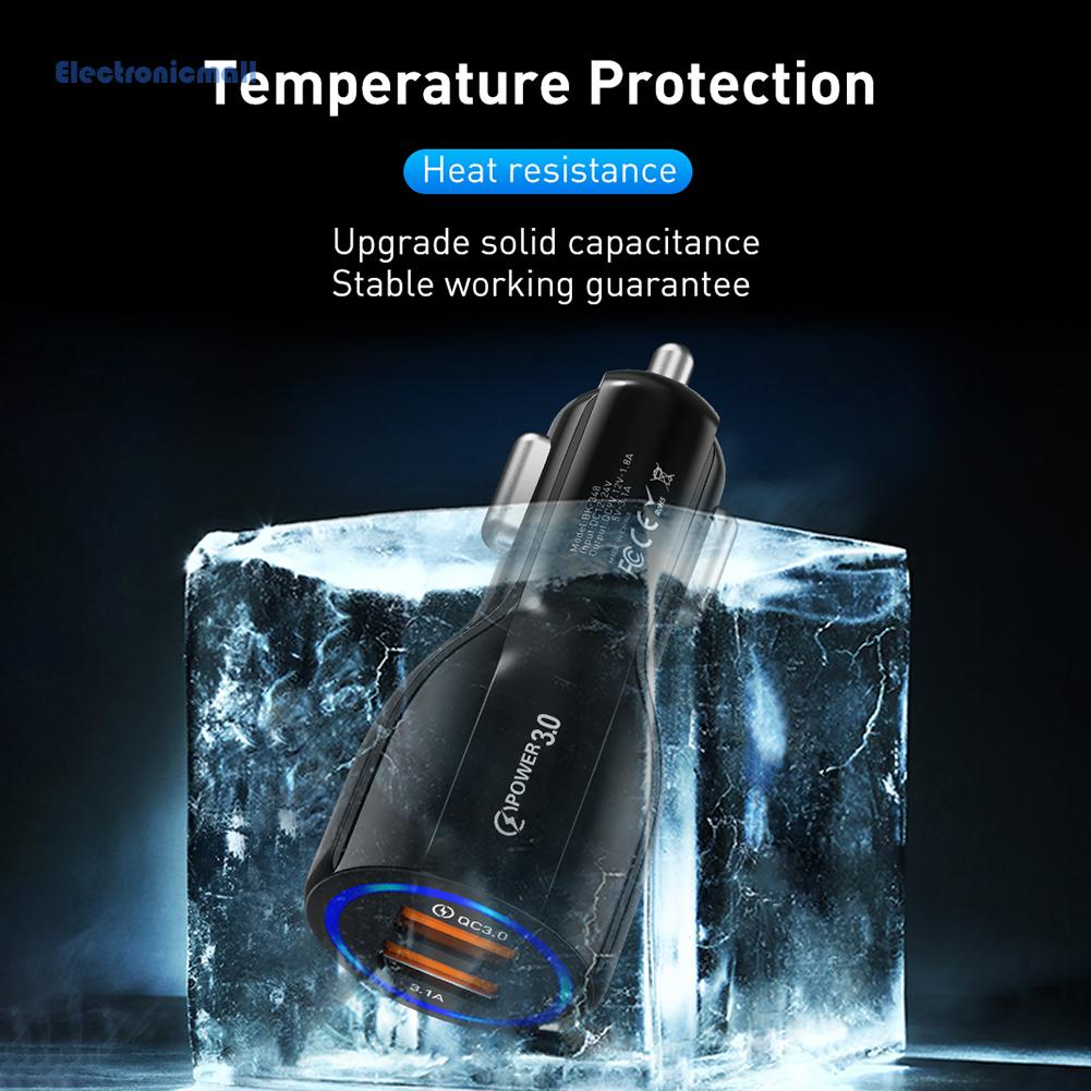 Tẩu sạc điện thoại nhanh qc3.0 hai cổng usb cho xe hơi