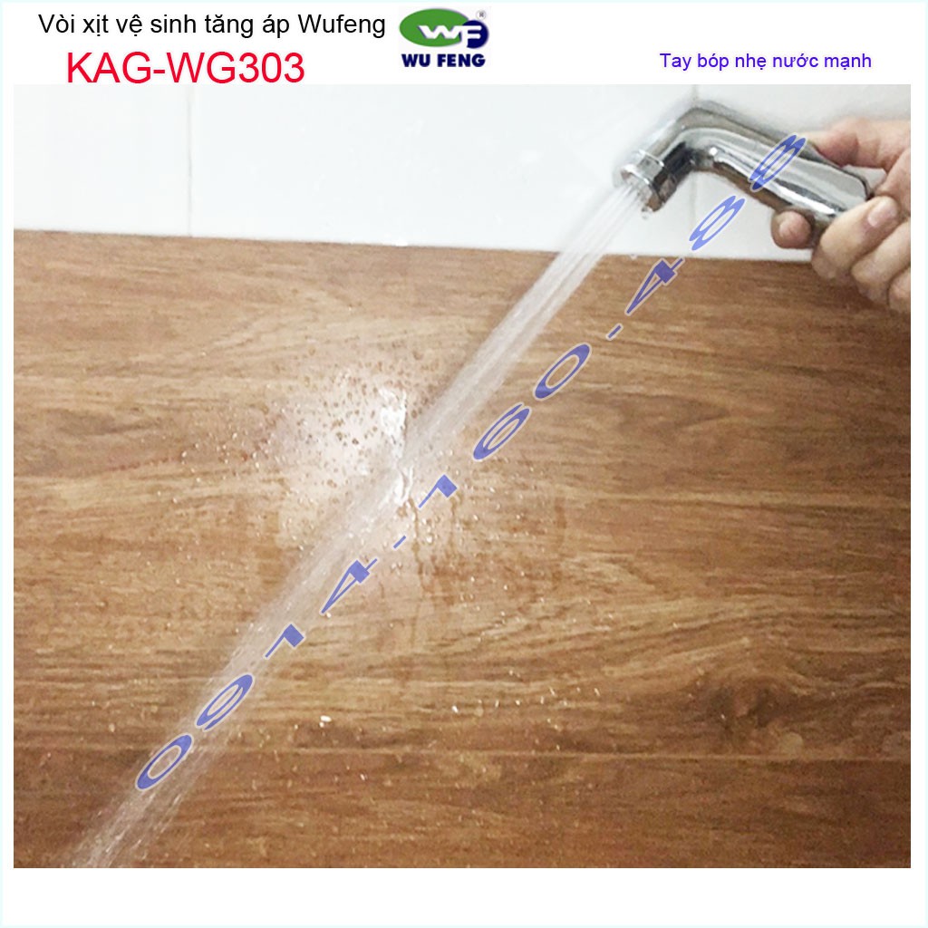 Vòi xịt vệ sinh Wufeng KAG-WG303 Chrome, Vòi nhấn rửa nhà tắm tia nước thẳng xịt mạnh sử dụng siêu bền