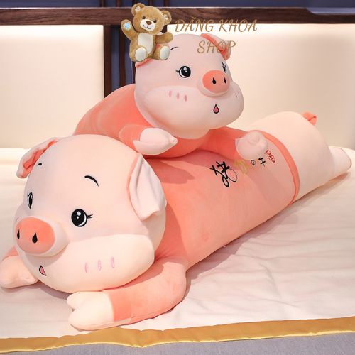 Gấu Bông Heo Nằm Dáng Dài - Gối Ôm Gấu Bông Heo Nằm - Hàng Cao Cấp