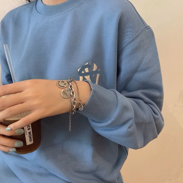 Vòng Tay Chất Liệu Thép Titan Hình Mặt Cười C138