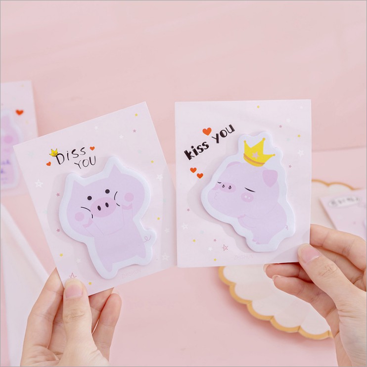 Giấy note (sticky note) hình heo hồng dễ thương