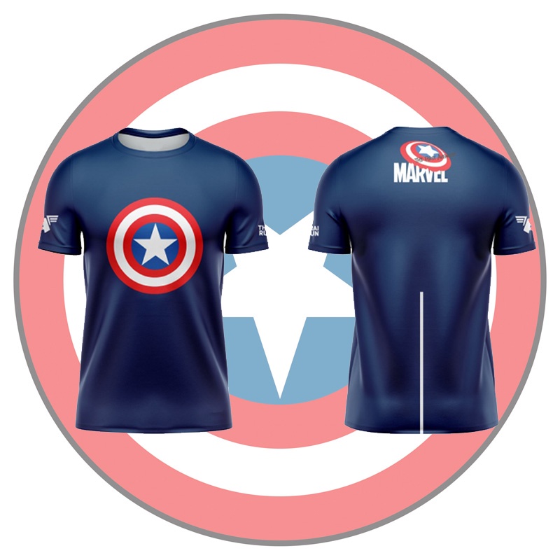 Áo Thun Chạy Bộ Hình Khiên Của Captain America