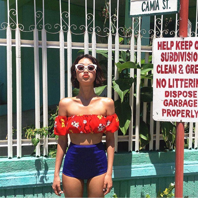 [Size L mã nowshipvui] Bikini trễ vai hoạ tiết hoa mùa hè | BigBuy360 - bigbuy360.vn