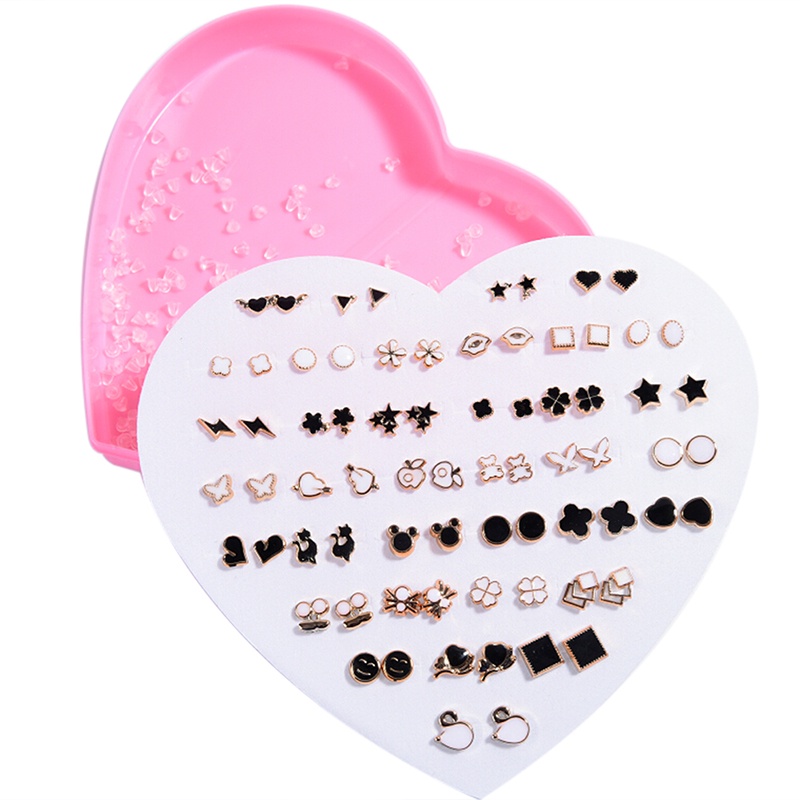 Set 36 Đôi Khuyên Tai Nhựa Đính Đá Thời Trang Dành Cho Nữ