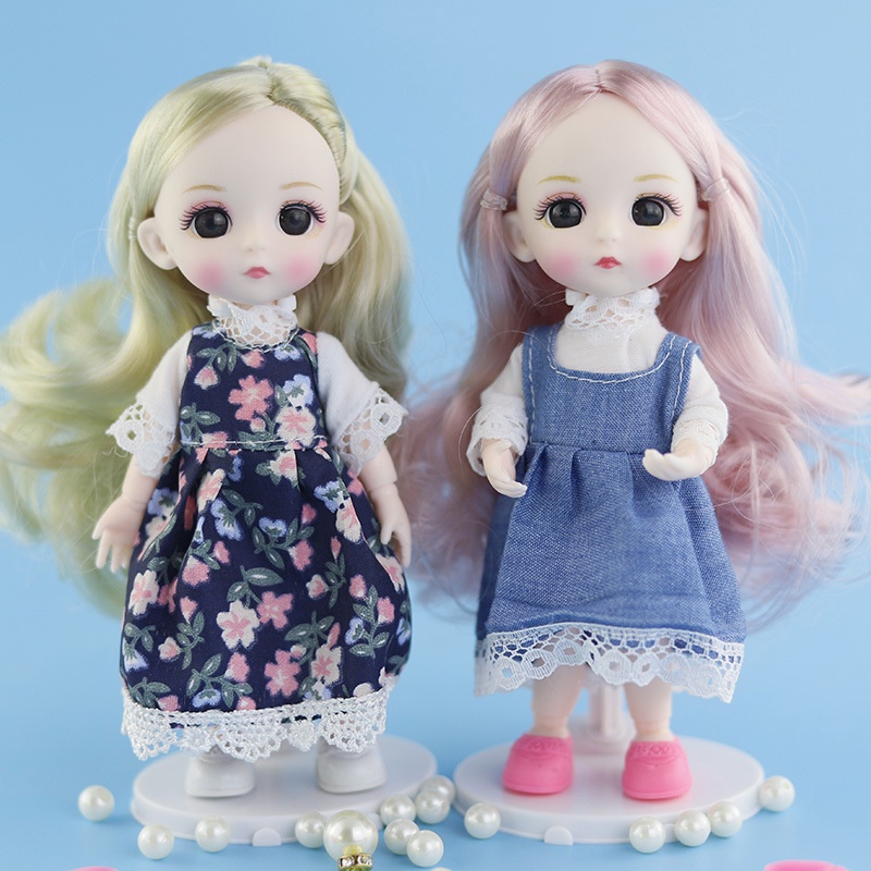 Búp Bê BJD 16cm 13 Khớp Nối Chân Thật Xinh Xắn