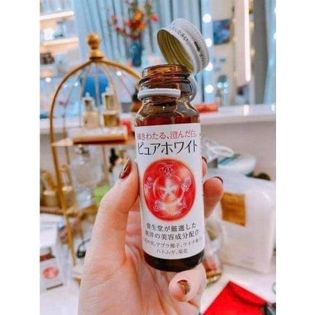 Nước Uống Trắng Da Pure White Shiseido [HÀNG CHUẨN] Hộp 10 Lọ, đẹp da, chống lão hoá