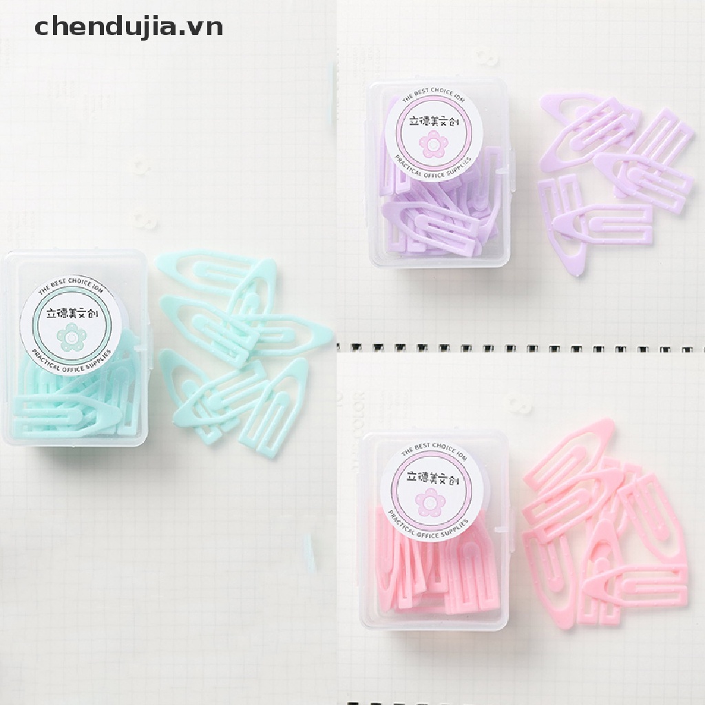 Set 20 Kẹp Giấy Đánh Dấu Trang Sách Bằng Nhựa Màu Macaron