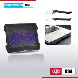 Đế tản nhiệt cho laptop Notebook cooler pad N34 LED