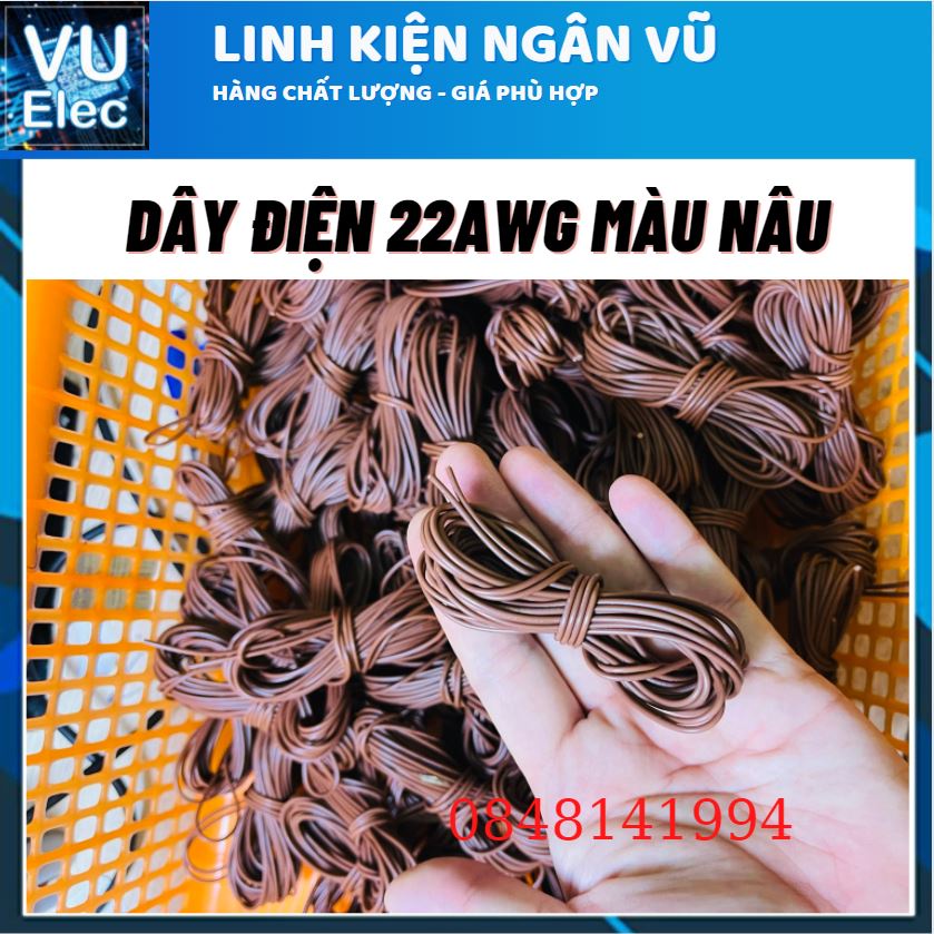 [5 mét] Dây điện 22AWG lõi đồng mã niken hàng xịn