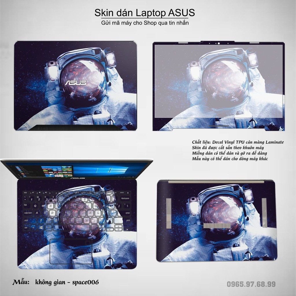 Skin dán Laptop Asus in hình không gian (inbox mã máy cho Shop)