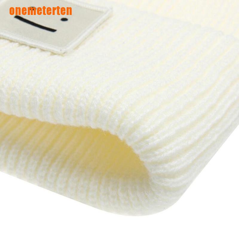 Mũ Len Beanie Họa Tiết Mặt Cười Dễ Thương
