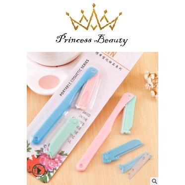 (Sỉ) Dao cạo lông mày Ailin, Bộ Dao Cạo Tỉa Lông Mày 2 Lưỡi Ailin – Princess Beauty Rẻ Vô Địch