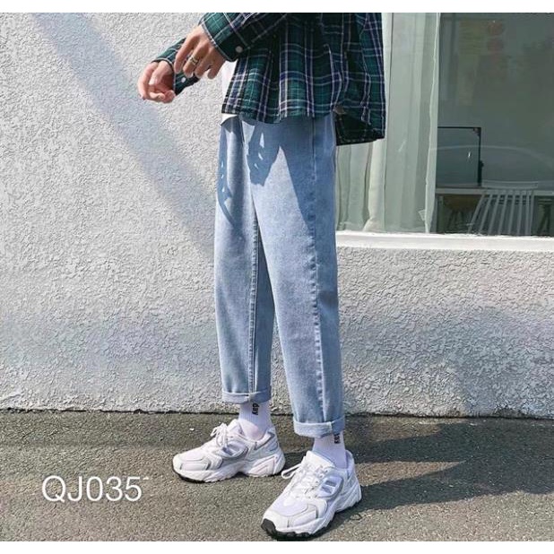 QUẦN JEAN, QUẦN BÒ  BAGGY NAM BASIC XANH BẠC - GenZ Pucca | BigBuy360 - bigbuy360.vn