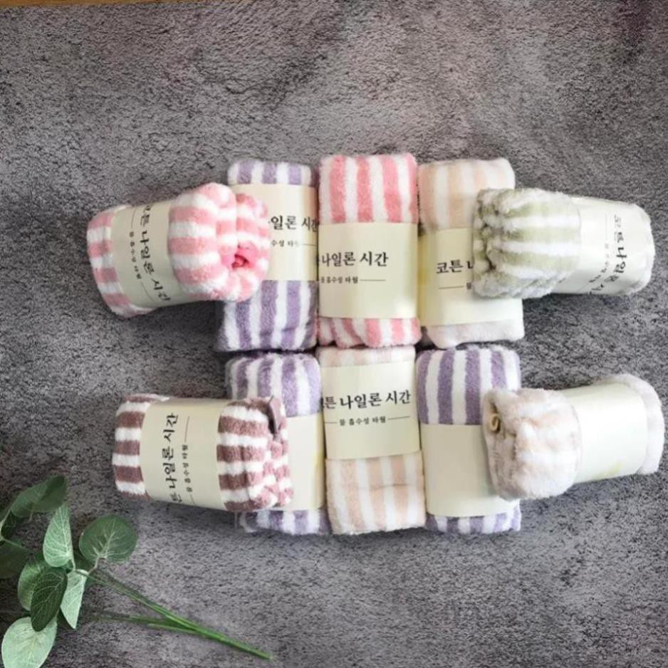 Khăn mặt Hàn KẺ, mềm mịn, thấm hút tốt 30x50cm