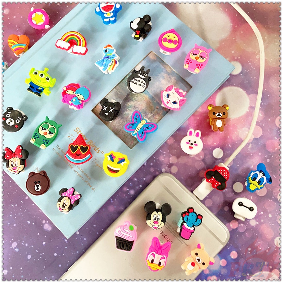 Phụ kiện bọc bảo vệ đầu dây cáp sạc dữ liệu thiết kế nhân vật hoạt hình Mickey/ Minnie/ Totoro/ Melody/ Nhiều mẫu khác