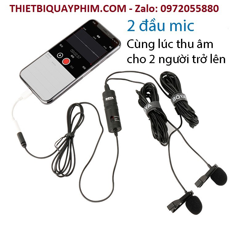 [Mã ELHACE giảm 4% đơn 300K] Micro BOYA BY M1DM 2 Mic Thu Âm Cho 2 Người - chính hãng