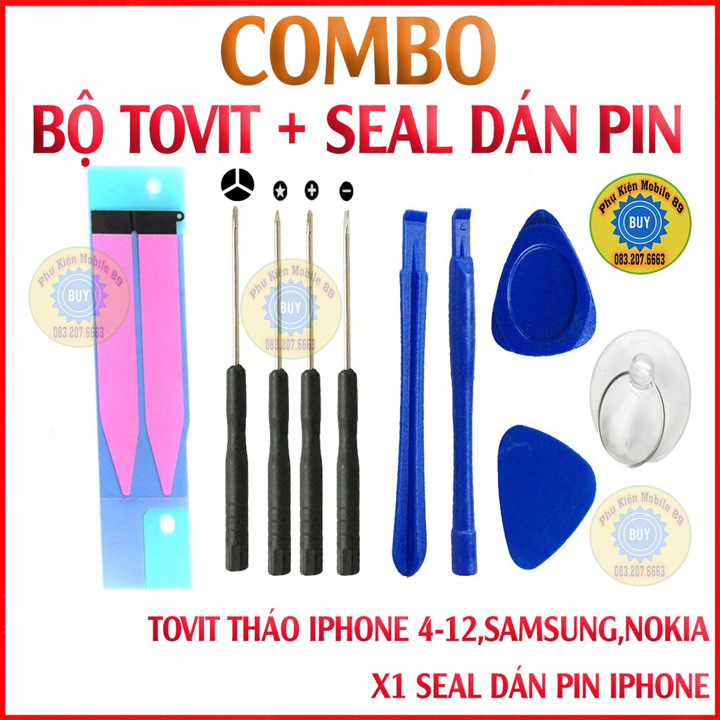 COMBO BỘ TOVIT + SEAL KEO DÁN PIN IPHONE