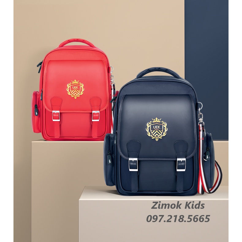 Balo chống gù UEK chất liệu da cao cấp cho bé tiểu học bảo hành chính hãng