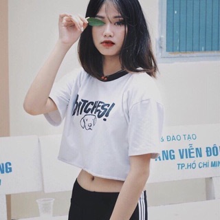 Croptop Tay Ngắn Bitches