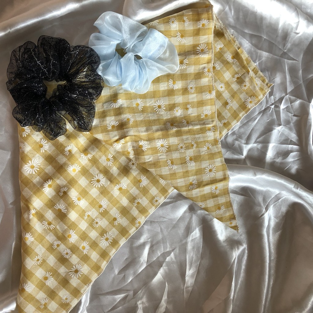 Khăn BANDANA/ Khăn TURBAN họa tiết kẻ caro nhiều màu