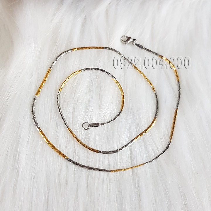 Dây chuyền cỡ nhỏ trắng xen vàng DZ1832.