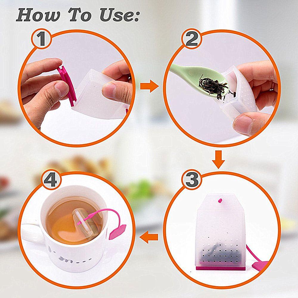 GOGOUP 1 Dụng Cụ Lọc Trà Hình Túi Lọc Trà Bằng Silicone Màu Sắc Ngẫu Nhiên