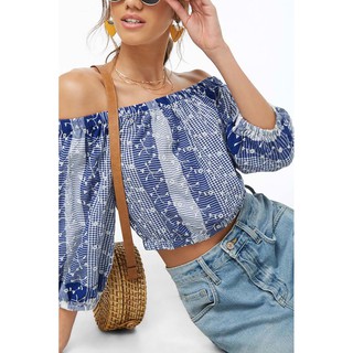 F21 AUTH ÁO CROP TOP TRỄ VAI