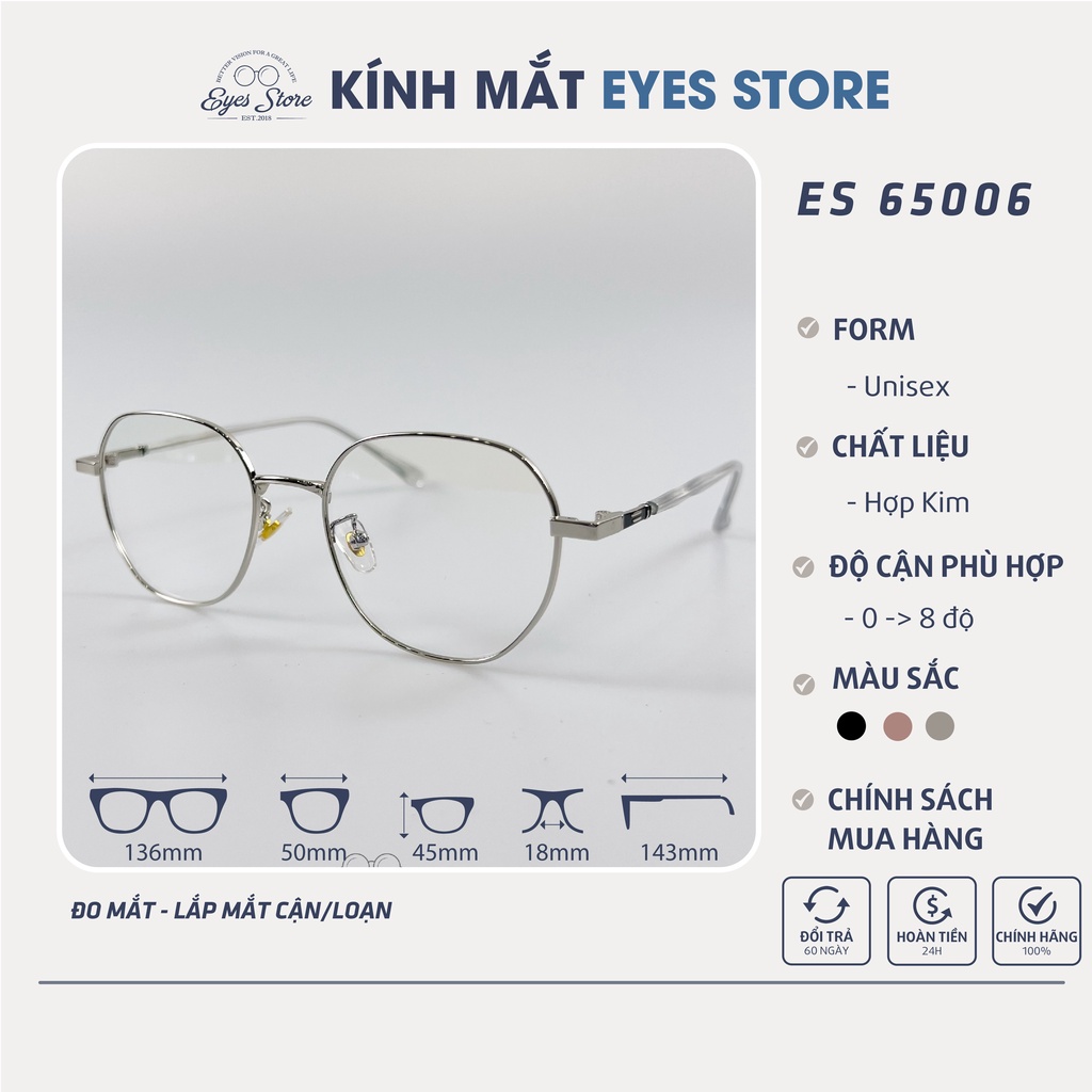 Gọng Kính Cận Nam Nữ EYESSTORE 65006 - Hợp Kim