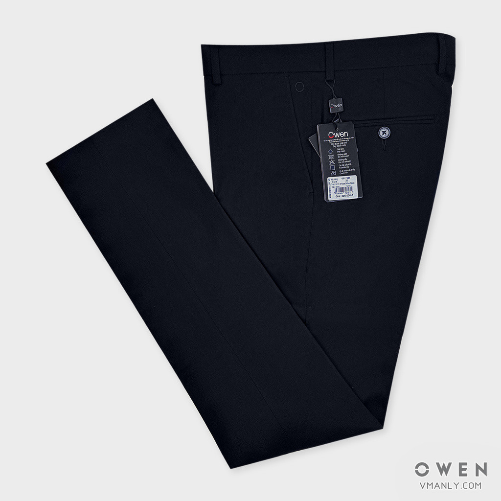 Quần Tây Nam Owen QS17363 Quần Âu Nam Màu Đen Trơn Kiểu Dáng Slim Fit