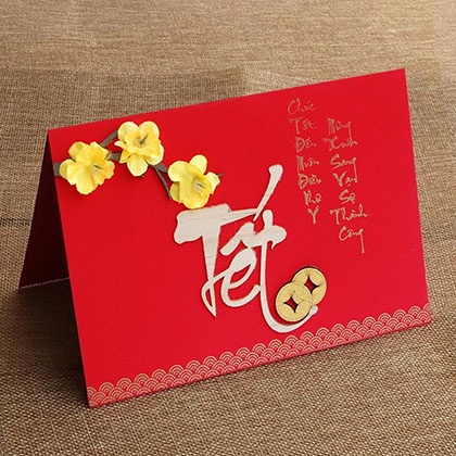Thiệp Tết, chúc mừng năm mới handmade vân nổi cực đẹp, thiệp chúc mừng 8/3, quốc tế phụ nữ 8/3 - giá sỉ - VPP Halu