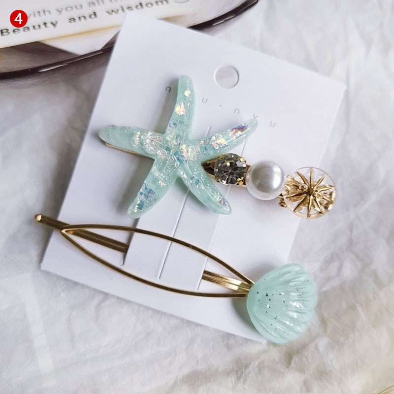 Kẹp tóc đính đá và ngọc trai giả thanh lịch dành cho nữ