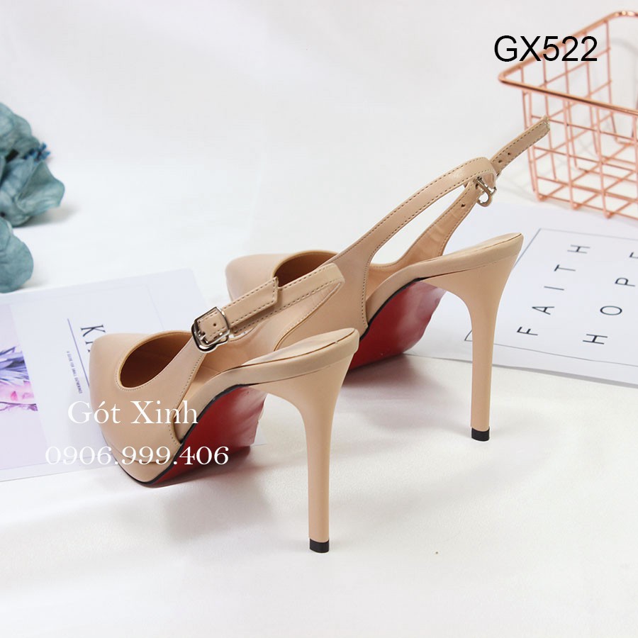 Giày Slingback hở gót đúp mũi nhọn cao 12 phân - Hình thật shop tự chụp