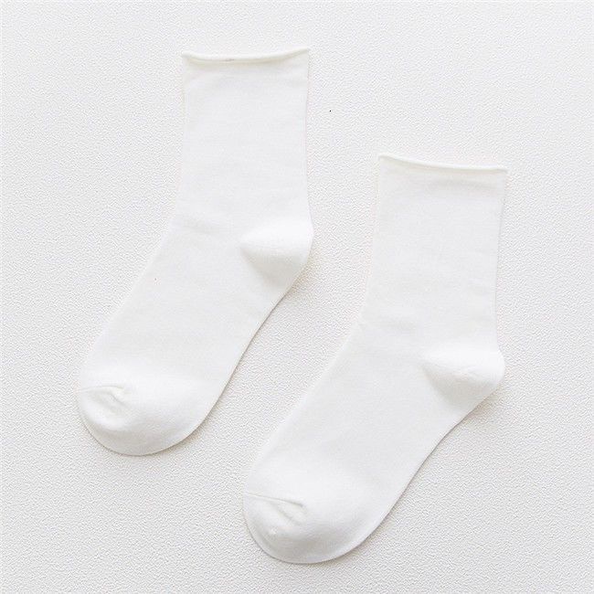 Vớ cotton cổ cao màu trơn thiết kế đơn giản thời trang Hàn Quốc cho nữ