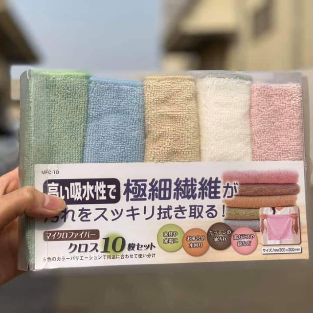[Hàng Nhật] Set 10 khăn lau nhà bếp đa năng siêu thấm hút