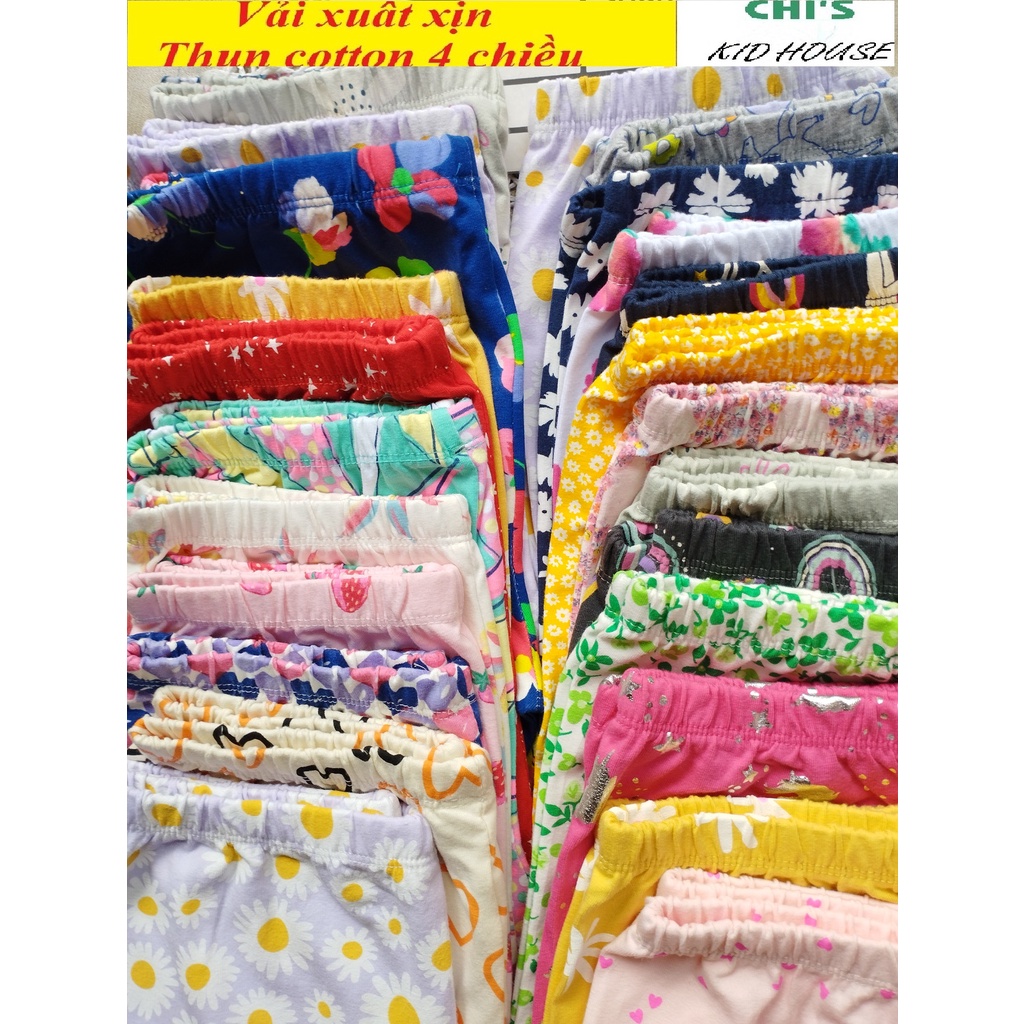 QUẦN LEGGING DÀI/ QUẦN DÀI HỌA TIẾT VẢI XUẤT THUN COTTON 4 CHIỀU CHO BÉ 9-41kg